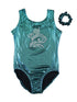 Women's Turquoise Glitter Rhinestone Flower Leotard Dancewear XS-L - SophiasStyle.com